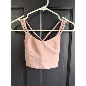 Lululemon Like a Cloud Ribbed Longline Bra B/C Cup size 4 Light Pink